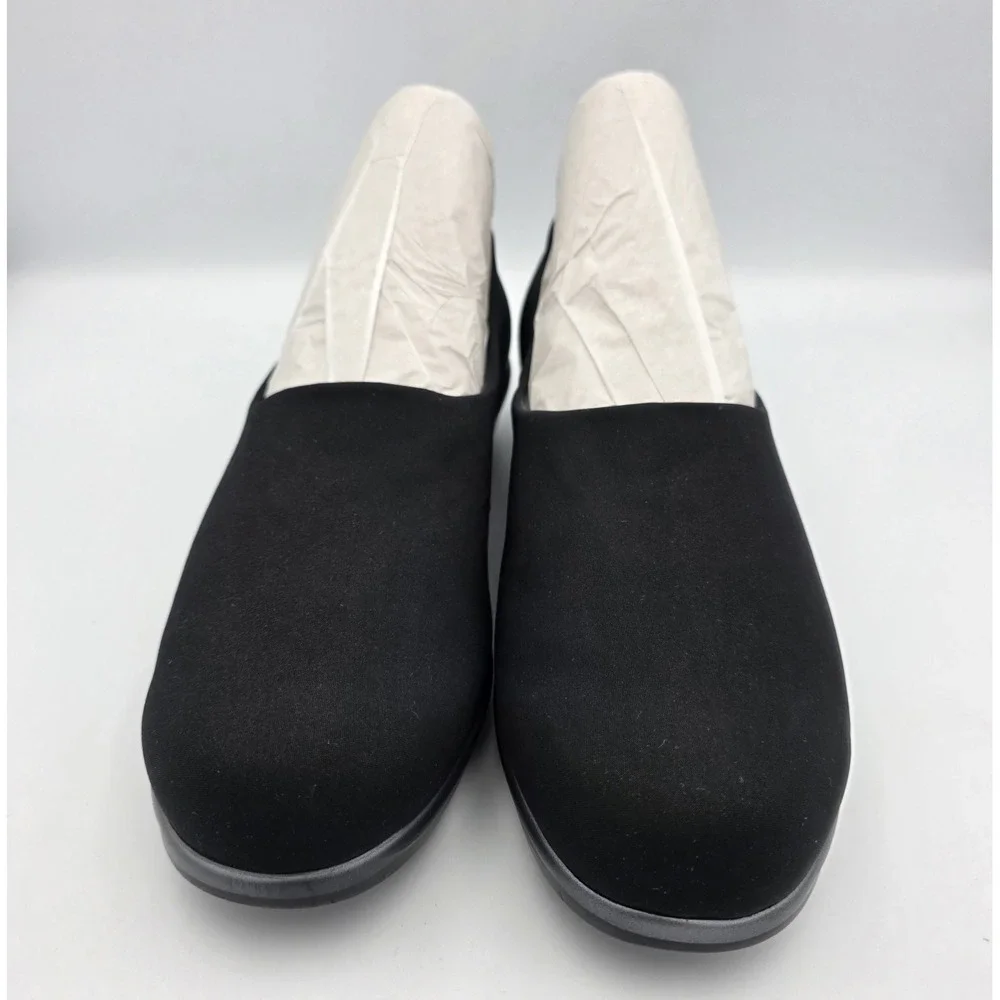 SAS Bliss Women's Sz 8.5 M Shoes Black Gray Slip On Comfort Career Wedge Shoes